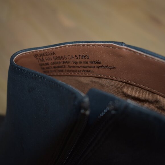 BP LANCE-LEA Leather Chunky Heel Ankle Boots Size 7M - Picture 5 of 6